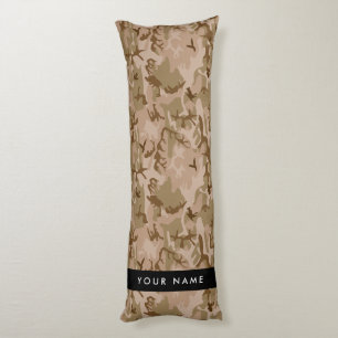 Desert Camouflage Pattern, Your name, Personalise Body Cushion