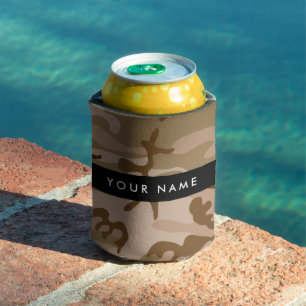 Desert Camouflage Pattern, Your name, Personalise Can Cooler