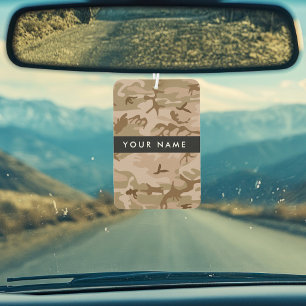 Desert Camouflage Pattern, Your name, Personalise Car Air Freshener