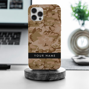 Desert Camouflage Pattern, Your name, Personalise iPhone 15 Pro Max Case