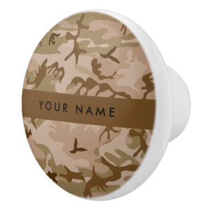 Desert Camouflage Pattern, Your name, Personalise Ceramic Knob