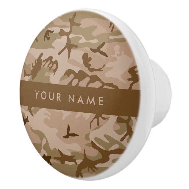 Desert Camouflage Pattern, Your name, Personalise Ceramic Knob (Right)