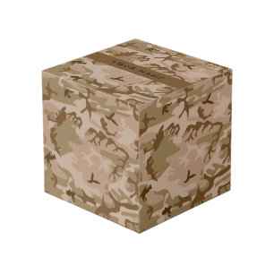 Desert Camouflage Pattern, Your name, Personalise Cube