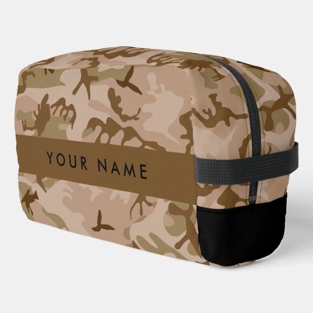 Desert Camouflage Pattern, Your name, Personalise Dopp Kit (Left Corner)