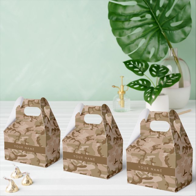 Desert Camouflage Pattern, Your name, Personalise Favour Box (Multiple)