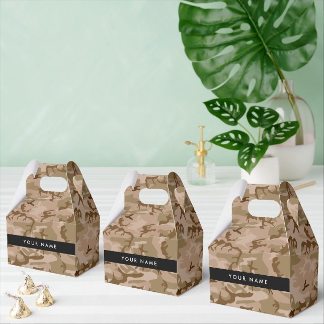 Desert Camouflage Pattern, Your name, Personalise Favour Box (Multiple)