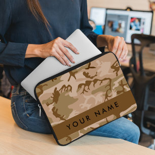 Desert Camouflage Pattern, Your name, Personalise Laptop Sleeve