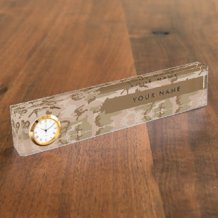 Desert Camouflage Pattern, Your name, Personalise Nameplate
