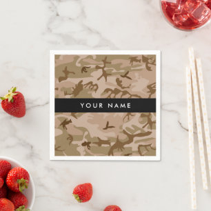 Desert Camouflage Pattern, Your name, Personalise Napkin