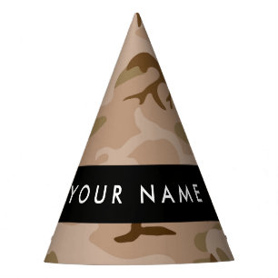Desert Camouflage Pattern, Your name, Personalise Party Hat