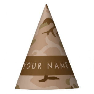 Desert Camouflage Pattern, Your name, Personalise Party Hat