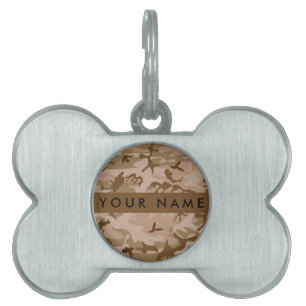 Desert Camouflage Pattern, Your name, Personalise Pet ID Tag