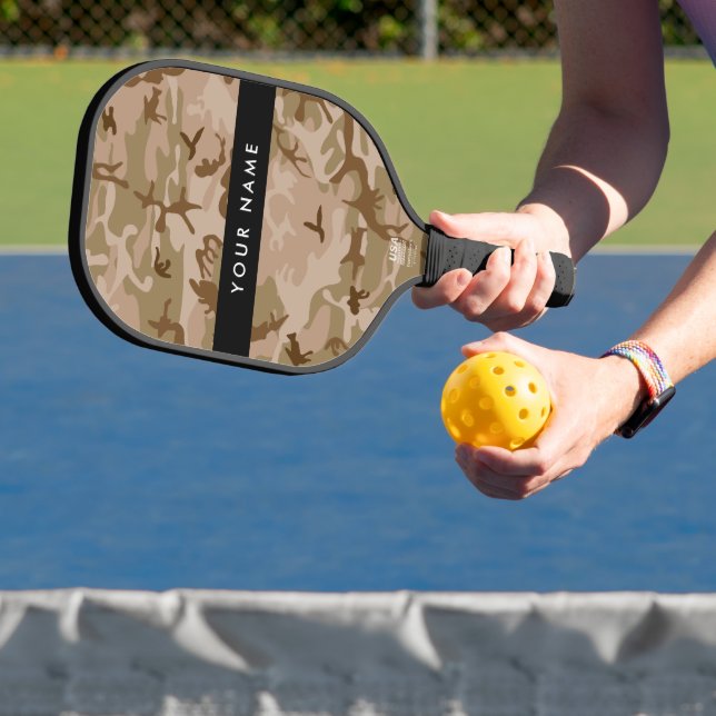 Desert Camouflage Pattern, Your name, Personalise Pickleball Paddle (Insitu)