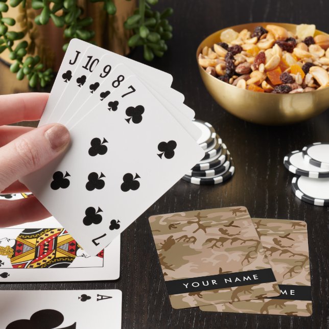 Desert Camouflage Pattern, Your name, Personalise Playing Cards (In Situ)