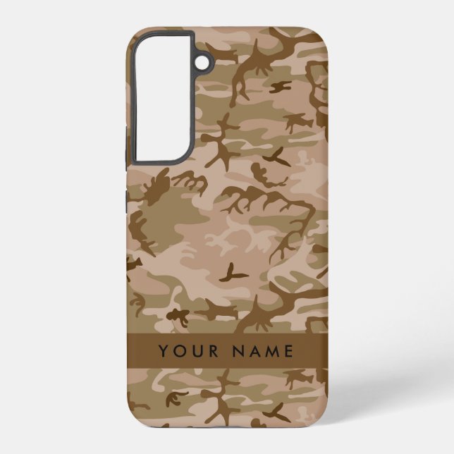 Desert Camouflage Pattern, Your name, Personalise Samsung Galaxy S22+ Case (Back)