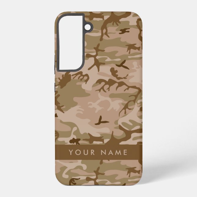 Desert Camouflage Pattern, Your name, Personalise Samsung Galaxy S22+ Case (Back)