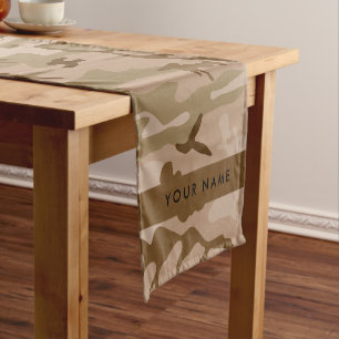 Desert Camouflage Pattern, Your name, Personalise Short Table Runner