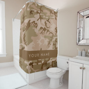 Desert Camouflage Pattern, Your name, Personalise Shower Curtain