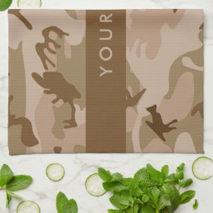 Desert Camouflage Pattern, Your name, Personalise Tea Towel
