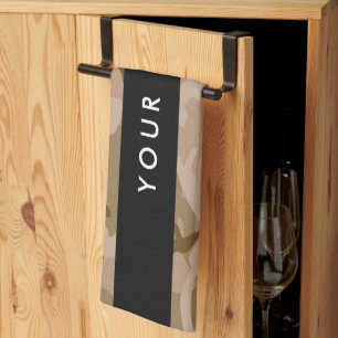 Desert Camouflage Pattern, Your name, Personalise Tea Towel