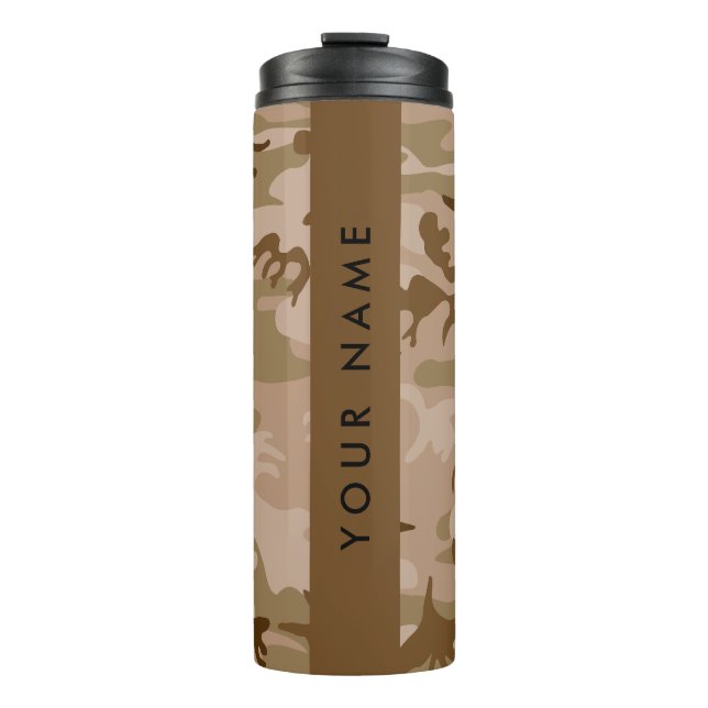 Desert Camouflage Pattern, Your name, Personalise Thermal Tumbler (Front)