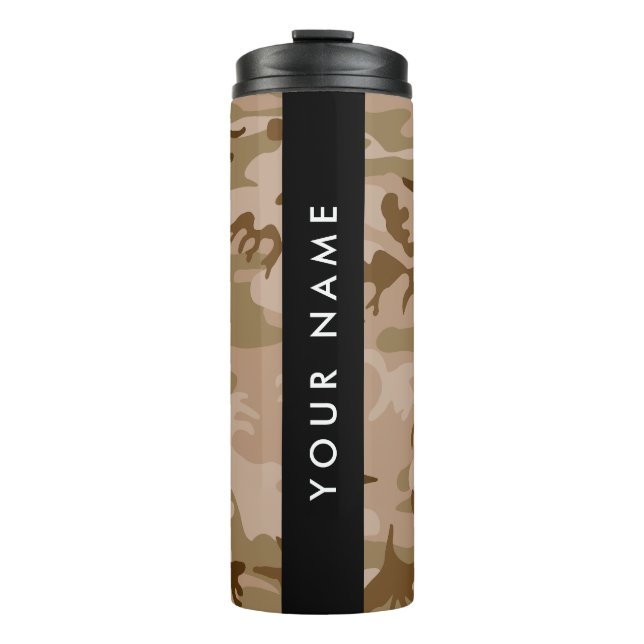 Desert Camouflage Pattern, Your name, Personalise Thermal Tumbler (Front)