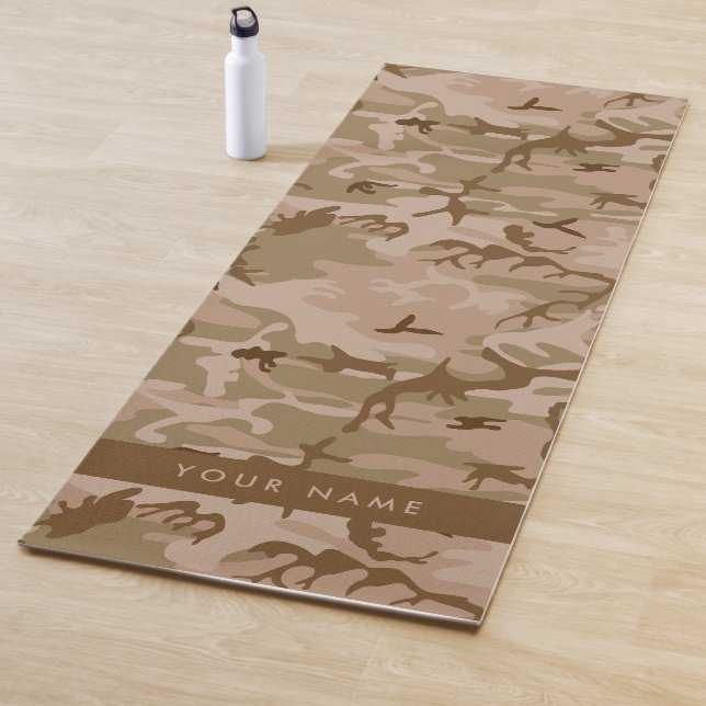 Desert Camouflage Pattern, Your name, Personalise Yoga Mat (In Situ)