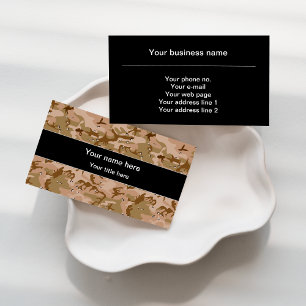Desert Camouflage Pebbles, Military Pattern, Army Business Card