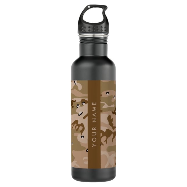 Desert Camouflage Pebbles, Your name, Personalise 710 Ml Water Bottle (Front)