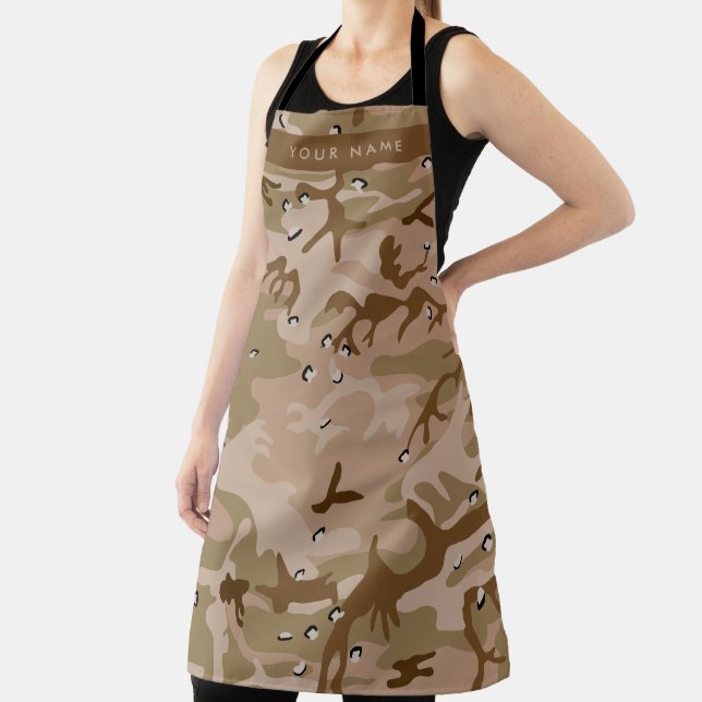 Desert Camouflage Pebbles, Your name, Personalise Apron (Insitu)