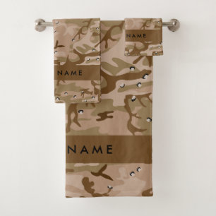 Desert Camouflage Pebbles, Your name, Personalise Bath Towel Set