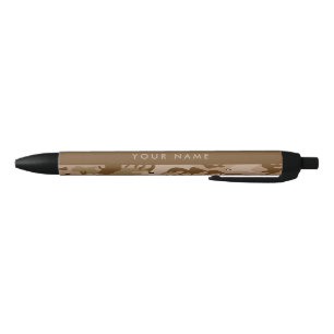 Desert Camouflage Pebbles, Your name, Personalise Black Ink Pen