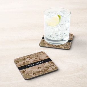 Desert Camouflage Pebbles, Your name, Personalise Coaster