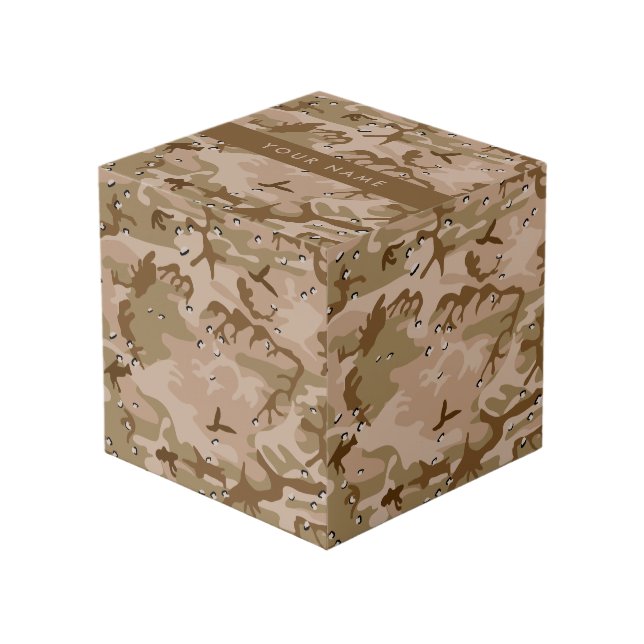 Desert Camouflage Pebbles, Your name, Personalise Cube (Front Angled)