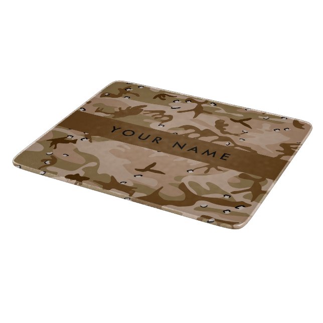 Desert Camouflage Pebbles, Your name, Personalise Cutting Board (Corner)