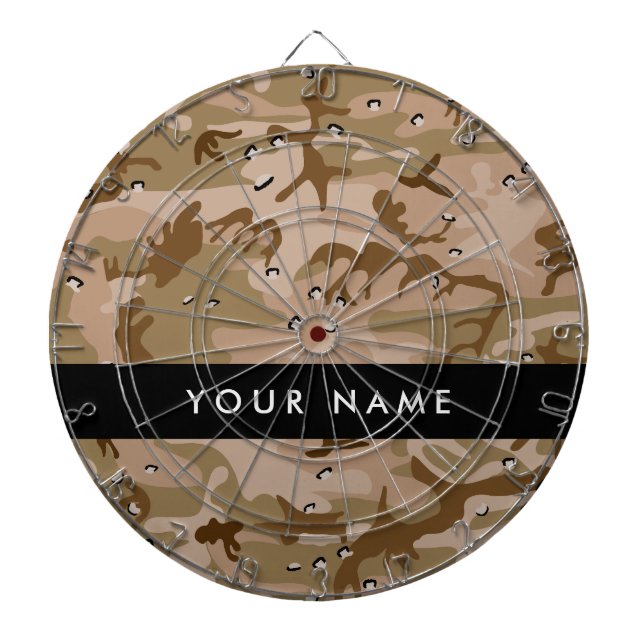 Desert Camouflage Pebbles, Your name, Personalise Dartboard (Front)