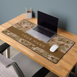 Desert Camouflage Pebbles, Your name, Personalise Desk Mat