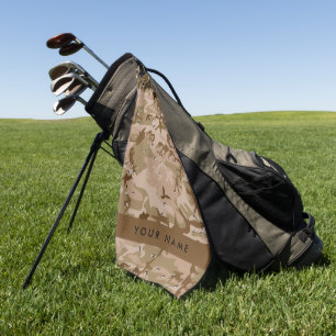 Desert Camouflage Pebbles, Your name, Personalise Golf Towel