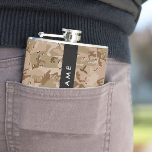 Desert Camouflage Pebbles, Your name, Personalise Hip Flask