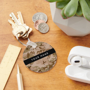 Desert Camouflage Pebbles, Your name, Personalise Key Ring