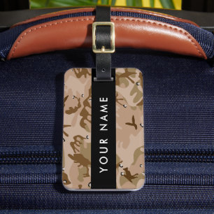 Desert Camouflage Pebbles, Your name, Personalise Luggage Tag