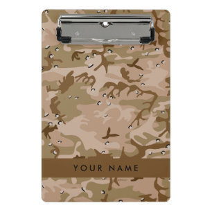 Desert Camouflage Pebbles, Your name, Personalise Mini Clipboard