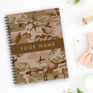 Desert Camouflage Pebbles, Your name, Personalise Notebook