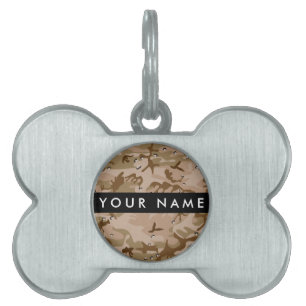 Desert Camouflage Pebbles, Your name, Personalise Pet ID Tag