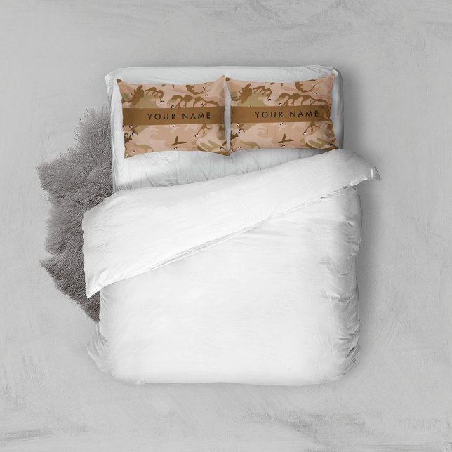 Desert Camouflage Pebbles, Your name, Personalise Pillowcase (Creator Uploaded)
