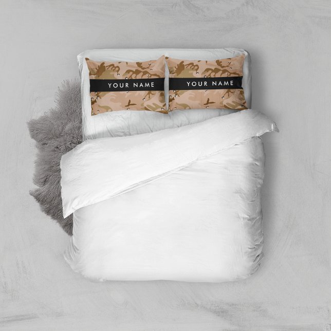 Desert Camouflage Pebbles, Your name, Personalise Pillowcase (Creator Uploaded)