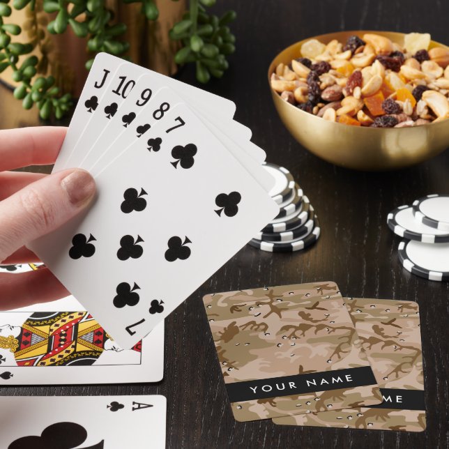 Desert Camouflage Pebbles, Your name, Personalise Playing Cards (In Situ)