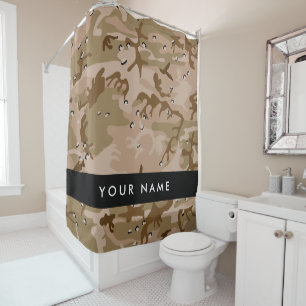 Desert Camouflage Pebbles, Your name, Personalise Shower Curtain