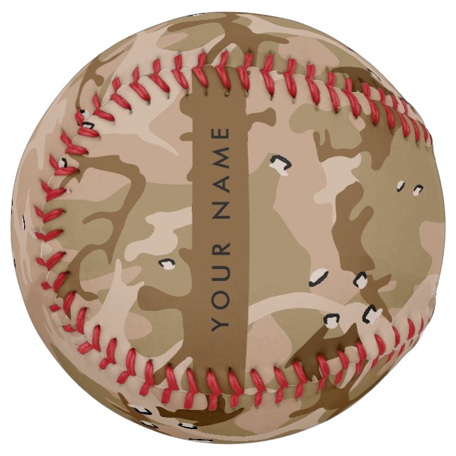 Desert Camouflage Pebbles, Your name, Personalise Softball (Front Left)