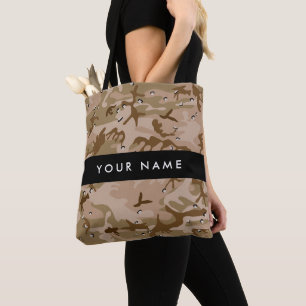 Desert Camouflage Pebbles, Your name, Personalise Tote Bag